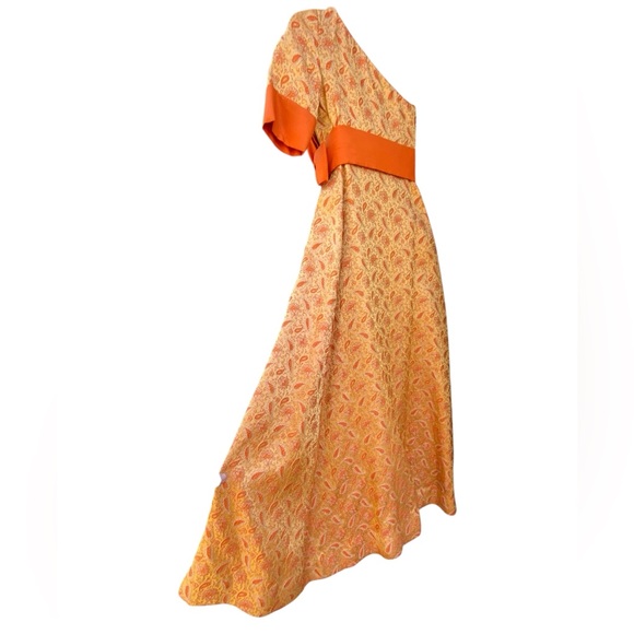 Mint 60’s Empire Waist One Shoulder Floral Brocade Tapestry Draped Maxi S Stun - Picture 15 of 16